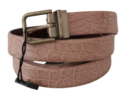 Dolce & Gabbana - Elegant Exotic Skin Brushed Gold Buckle Belt