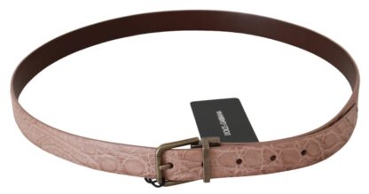 Dolce & Gabbana - Elegant Exotic Skin Brushed Gold Buckle Belt