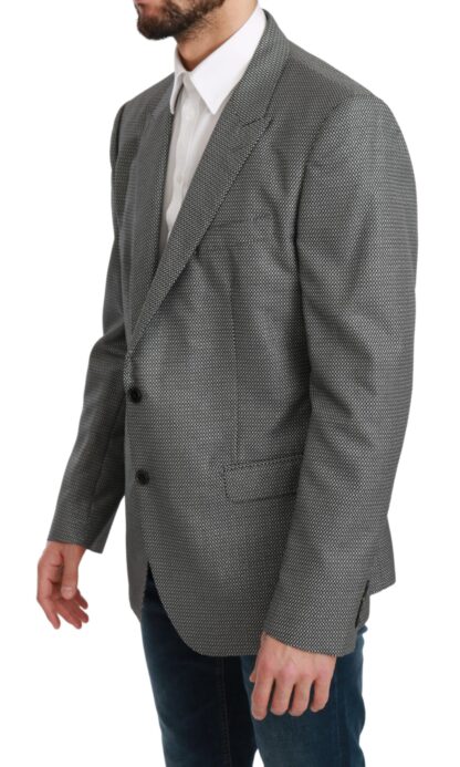 Dolce & Gabbana - Elegant Gray Fantasy Pattern Slim Fit Blazer