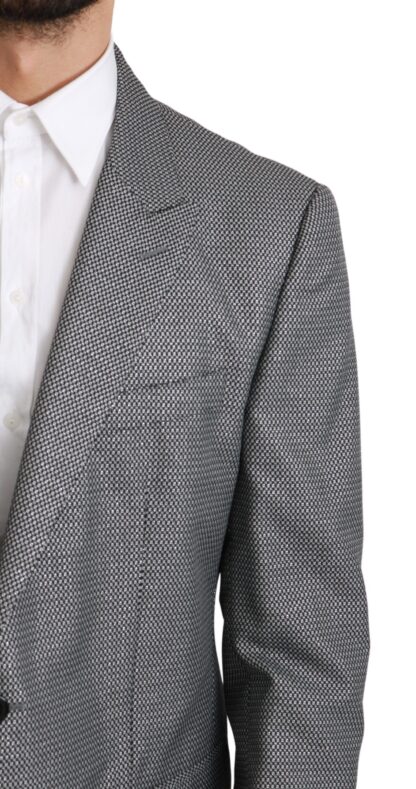 Dolce & Gabbana - Elegant Gray Fantasy Pattern Slim Fit Blazer