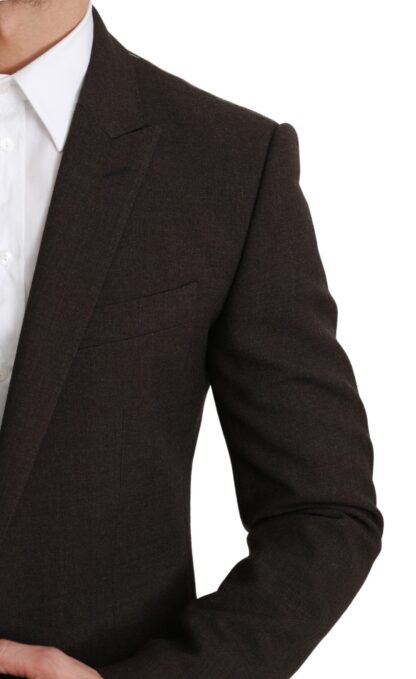 Dolce & Gabbana - Elegant Brown Virgin Wool Martini Blazer