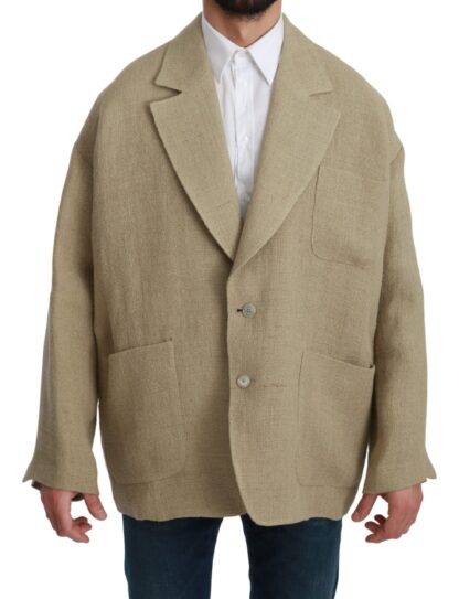 Dolce & Gabbana - Chic Beige Jute Single-Breasted Blazer