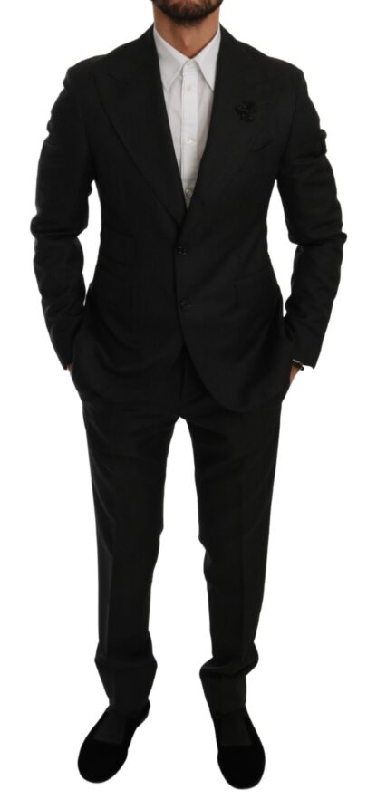 Dolce & Gabbana - Elegant Black Crystal-Embellished Two-Piece Suit