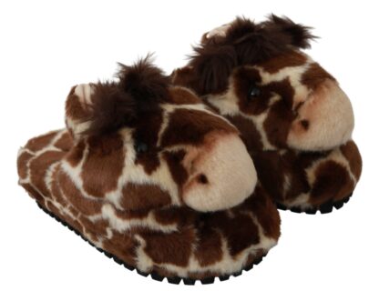 Dolce & Gabbana - Elegant Giraffe Pattern Slides for Sophisticated Comfort