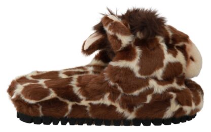 Dolce & Gabbana - Elegant Giraffe Pattern Slides for Sophisticated Comfort