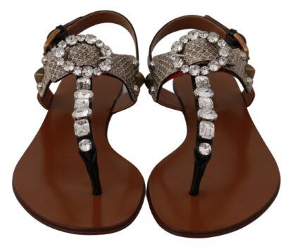 Dolce & Gabbana - Elegant Strappy Sandals with Exotic Charm