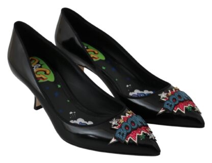 Dolce & Gabbana - Elegant Black Embroidered Heels Pumps