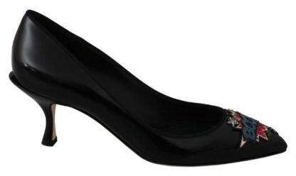 Dolce & Gabbana - Elegant Black Embroidered Heels Pumps