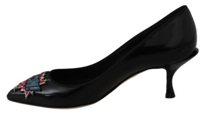 Dolce & Gabbana - Elegant Black Embroidered Heels Pumps