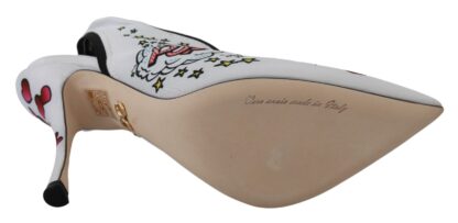 Dolce & Gabbana - Chic White Multicolor Slingbacks Pumps