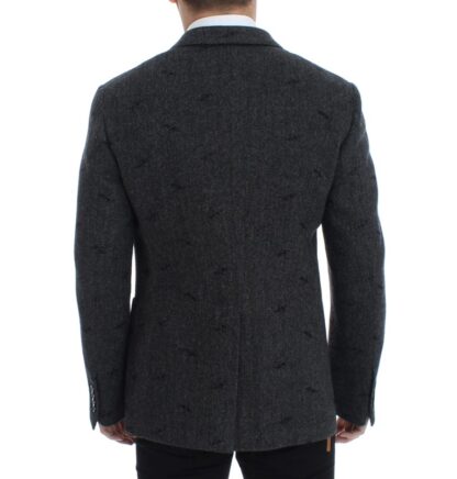 Dolce & Gabbana - Embroidered Gray Wool Blend Blazer Jacket