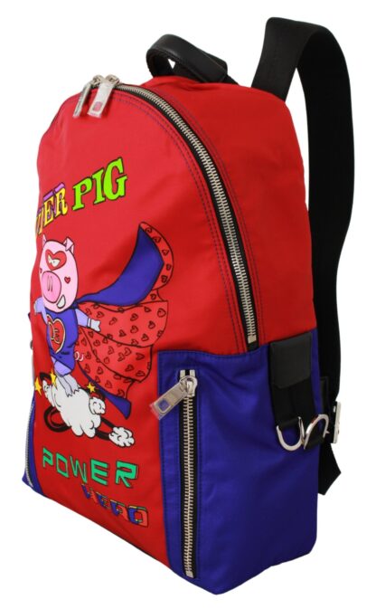 Dolce & Gabbana - Vibrant Red Multicolor Print Men's Backpack