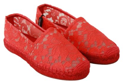 Dolce & Gabbana - Red Viscose Espadrilles Flat Shoes