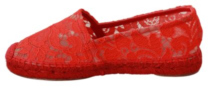 Dolce & Gabbana - Red Viscose Espadrilles Flat Shoes