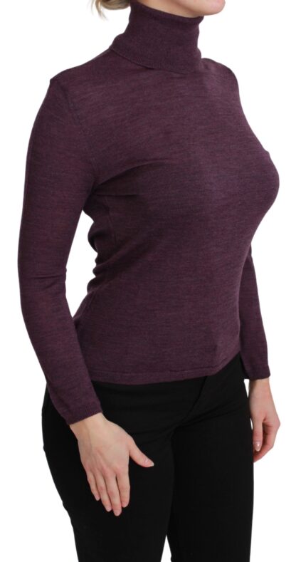 BYBLOS - Elegant Turtleneck Wool Sweater in Purple