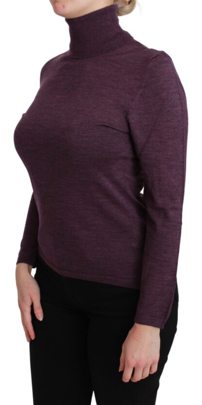 BYBLOS - Elegant Turtleneck Wool Sweater in Purple