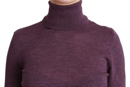 BYBLOS - Elegant Turtleneck Wool Sweater in Purple