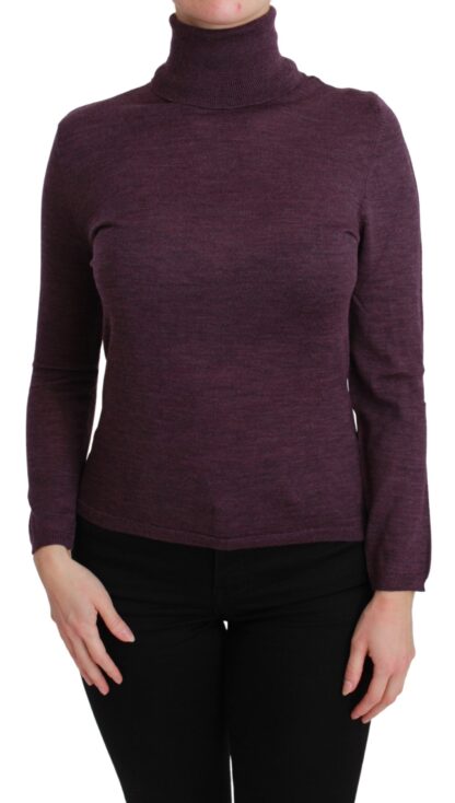 BYBLOS - Elegant Turtleneck Wool Sweater in Purple