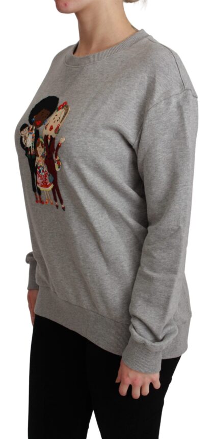 Dolce & Gabbana - Elegant Multicolor Embroidered Crew-neck Sweater