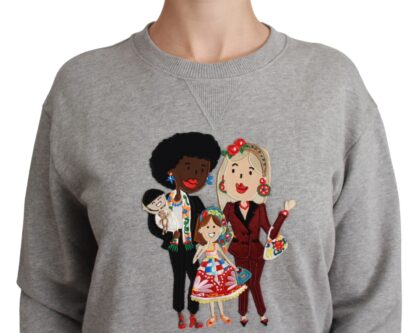 Dolce & Gabbana - Elegant Multicolor Embroidered Crew-neck Sweater