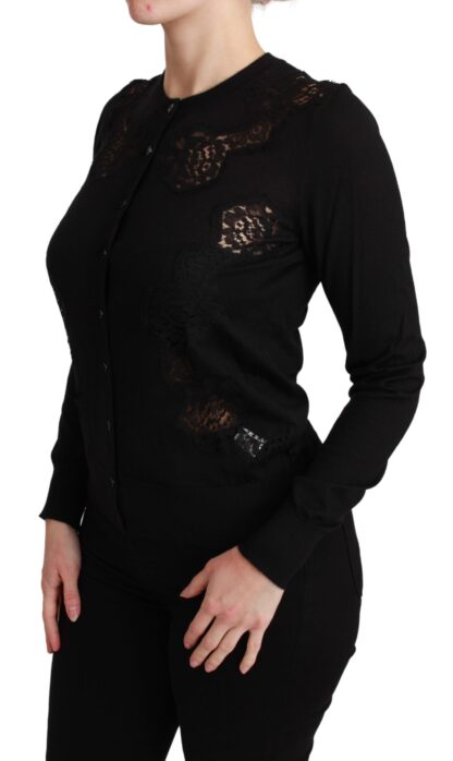 Dolce & Gabbana - Elegant Cashmere Silk Blend Lace Cardigan