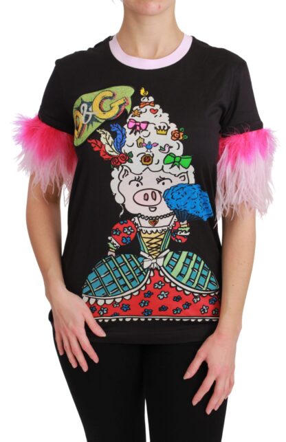 Dolce & Gabbana - Chic Crewneck Year of the Pig Motif Tee