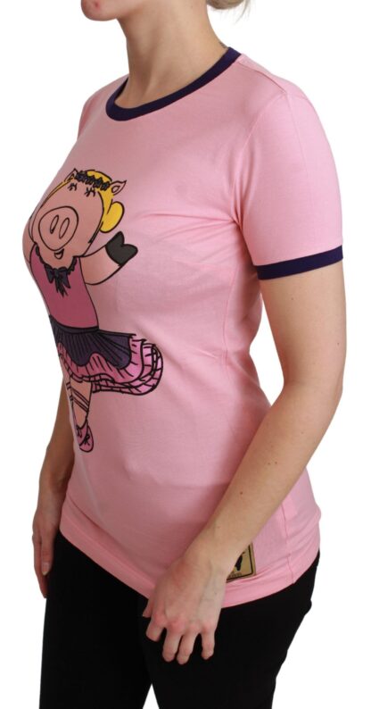 Dolce & Gabbana - Pink Crewneck Year of the Pig T-Shirt