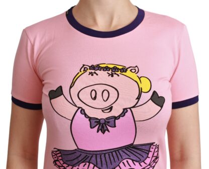 Dolce & Gabbana - Pink Crewneck Year of the Pig T-Shirt