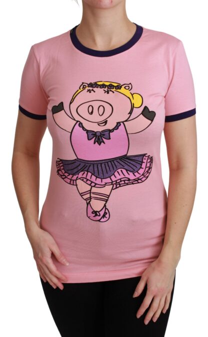 Dolce & Gabbana - Pink Crewneck Year of the Pig T-Shirt