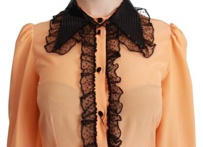 Dolce & Gabbana - Silk Blend Yellow Blouse with Sequined Collar