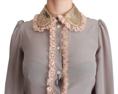 Dolce & Gabbana - Elegant Silk Blend Sequin Collar Shirt