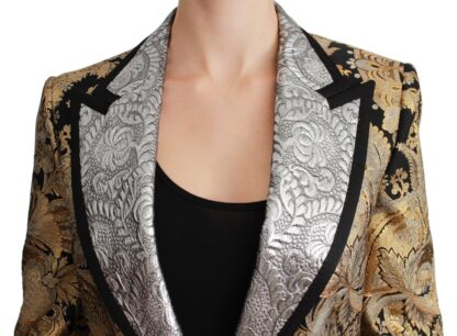 Dolce & Gabbana - Elegant Gold Floral Jacquard Blazer