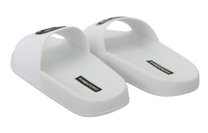 Dolce & Gabbana - Chic White Slide Sandals - Luxury Summer Footwear