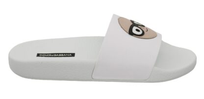 Dolce & Gabbana - Chic White Slide Sandals - Luxury Summer Footwear