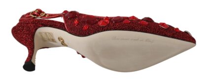 Dolce & Gabbana - Radiant Red Slingback Pumps with Crystal Motifs