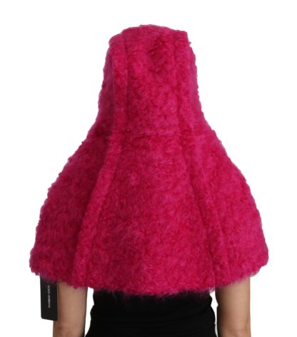 Dolce & Gabbana - Elegant Pink Mohair Hooded Scarf