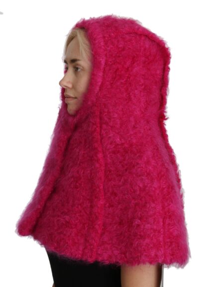 Dolce & Gabbana - Elegant Pink Mohair Hooded Scarf