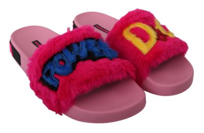 Dolce & Gabbana - Chic Pink Power Slide Sandals – Perfect Beachwear