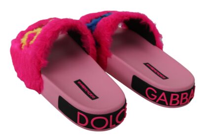 Dolce & Gabbana - Chic Pink Power Slide Sandals – Perfect Beachwear