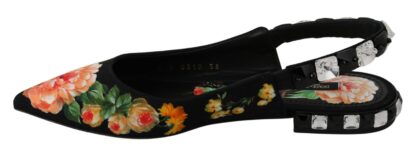 Dolce & Gabbana - Elegant Crystal-Embellished Floral Flats