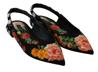 Dolce & Gabbana - Elegant Crystal-Embellished Floral Flats