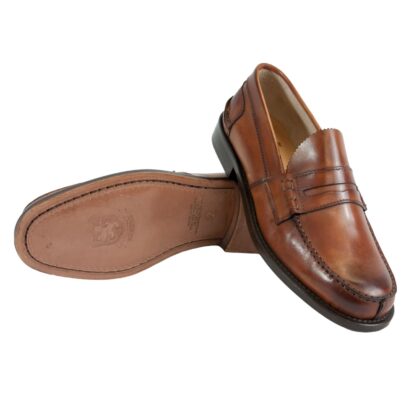 Saxone of Scotland - Elegant Natural Calf Leather Loafers