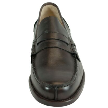 Saxone of Scotland - Elegant Dark Brown Leather Loafers for Men