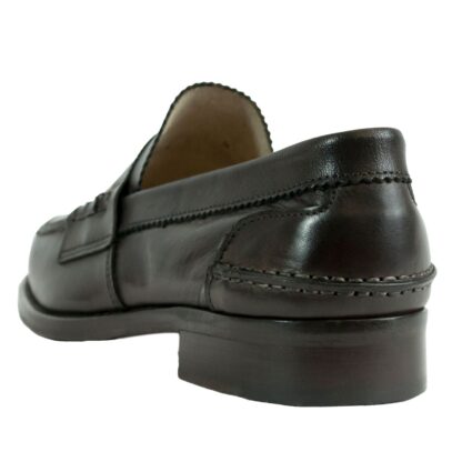 Saxone of Scotland - Elegant Dark Brown Leather Loafers for Men