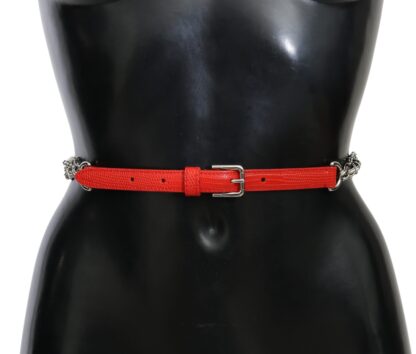 Dolce & Gabbana - Elegant Floral Rose Waist Belt in Vibrant Red