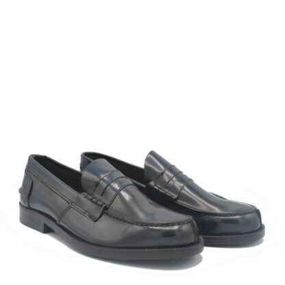 Saxone of Scotland - Elegant Blue Calf Leather Loafers