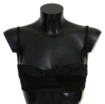 John Galliano - Elegant Black Cotton Bralette