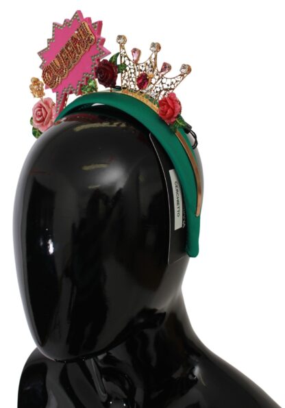 Dolce & Gabbana - Enchanting Green Queen Crown Diadem Headband