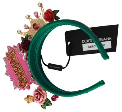 Dolce & Gabbana - Enchanting Green Queen Crown Diadem Headband