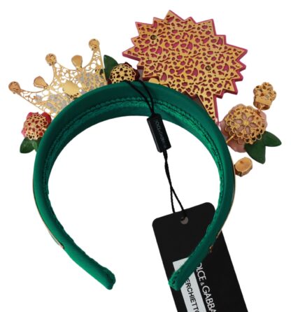 Dolce & Gabbana - Enchanting Green Queen Crown Diadem Headband